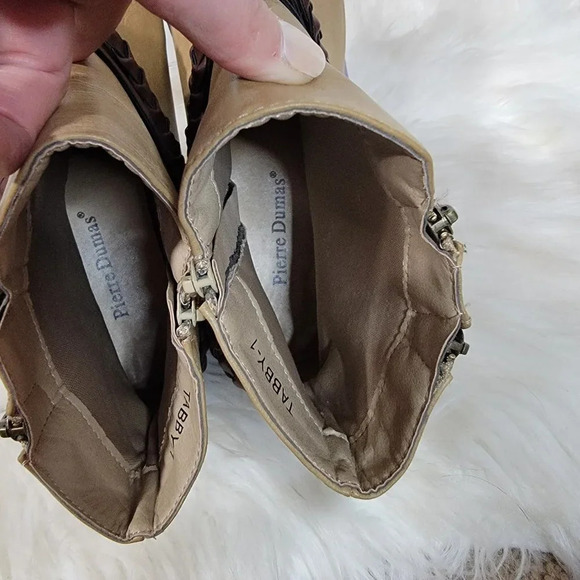 Pierre Dumas Two Toned Booties Braided Buckle Detail Women 10 Ankle Boot Western - Picture 11 of 13